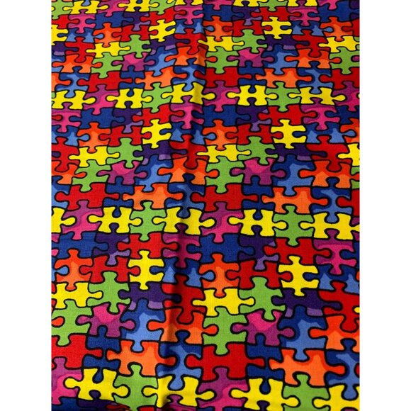 1/2 Yard Wide Cotton Puzzle Print Fabric for Ouilting Sewing - Picture 3 of 5